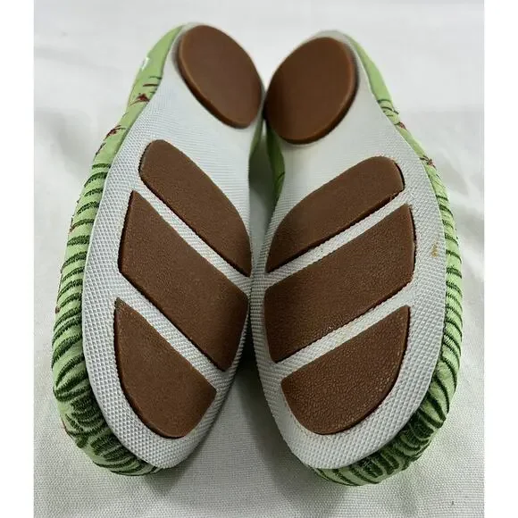 Maria Pia Fiji Women's Floral Embroidered Trend Hippie Flats Like Green Sz36 - Picture 8 of 8